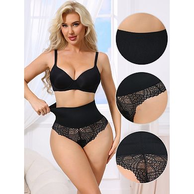 Women's High Cut Lace Tummy Control Thongs Waist Trainers Panties