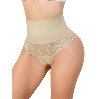 Women's High Cut Lace Tummy Control Thongs Waist Trainers Panties