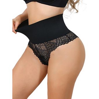Women's High Cut Lace Tummy Control Thongs Waist Trainers Panties