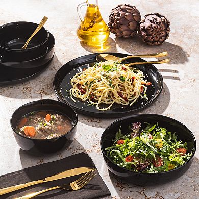 Gibson Home Oslo 12-Piece Porcelain Plates and Bowls Set