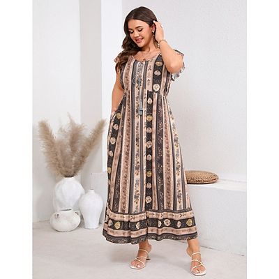 ladies boho maxi dress MUKZIN Slim Classic Solid Color Lady Dress L main image 1