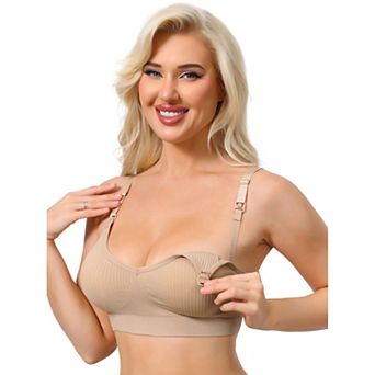 Nursing Bras for Women Breastfeeding Wireless Pregnancy V Neck Adjustable Straps Bra