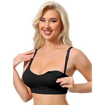 Nursing Bras for Women Breastfeeding Wireless Pregnancy V Neck Adjustable Straps Bra