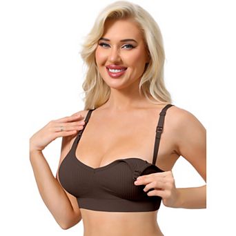 Nursing Bras for Women Breastfeeding Wireless Pregnancy V Neck Adjustable Straps Bra