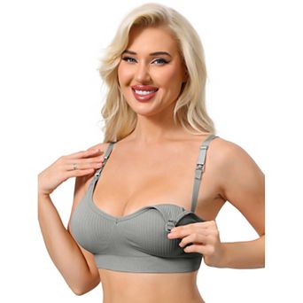Nursing Bras for Women Breastfeeding Wireless Pregnancy V Neck Adjustable Straps Bra