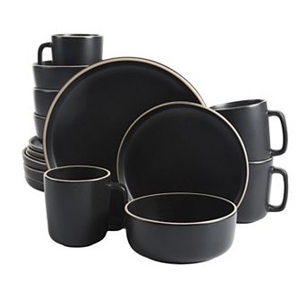 Gibson Home Zuma 16 pc Plates Bowls Mugs Kitchen Stoneware Dinnerware Set Dishes Service for 4