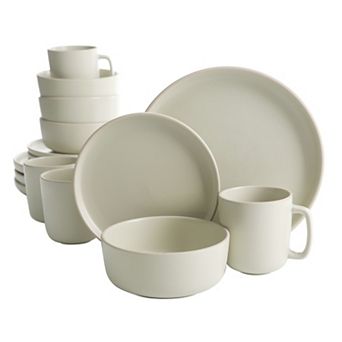 Gibson Home Zuma 16 pc Plates Bowls Mugs Kitchen Stoneware Dinnerware Set Dishes Service for 4
