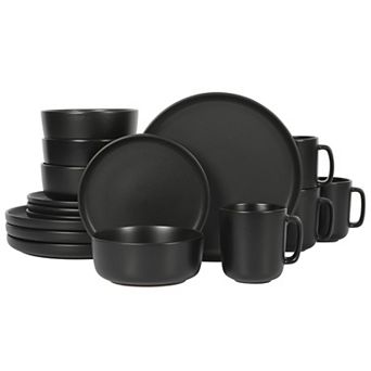 Gibson Home Zuma 16 pc Plates Bowls Mugs Kitchen Stoneware Dinnerware Set Dishes Service for 4