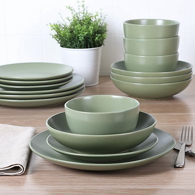 Gibson Home Queenslane 16 Piece Plates and Double Bowls Set