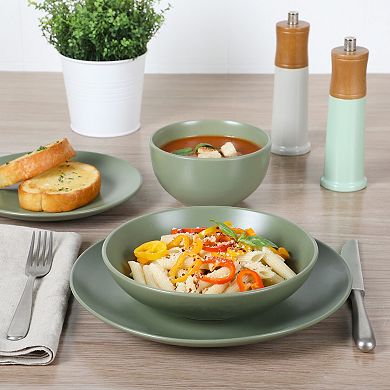 Gibson Home Queenslane 16 Piece Plates and Double Bowls Set