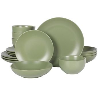 Gibson Home Queenslane 16 pc Plates and Double Bowls Set