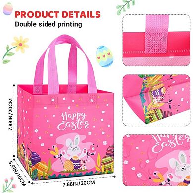 8 PCS Easter Gift Bags Reusable Non-Woven Treat Tote Bags for Kids