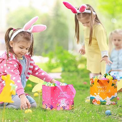 8 PCS Easter Gift Bags Reusable Non-Woven Treat Tote Bags for Kids