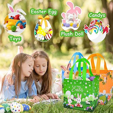 8 PCS Easter Gift Bags Reusable Non-Woven Treat Tote Bags for Kids