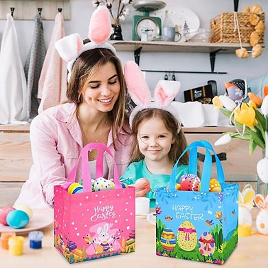 8 PCS Easter Gift Bags Reusable Non-Woven Treat Tote Bags for Kids