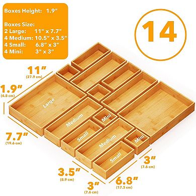 Drawer Organizer Set, Multi-Functional Tray Divider Storage Box