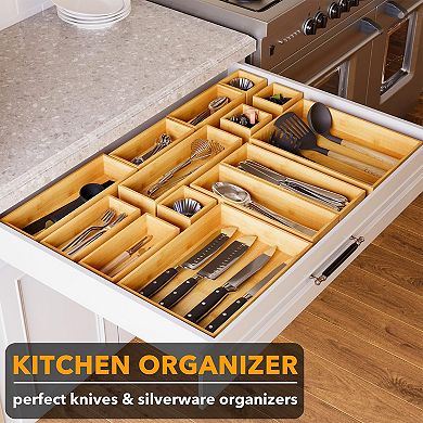 Drawer Organizer Set, Multi-Functional Tray Divider Storage Box
