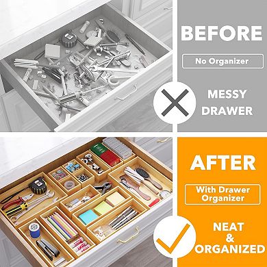 Drawer Organizer Set, Multi-Functional Tray Divider Storage Box