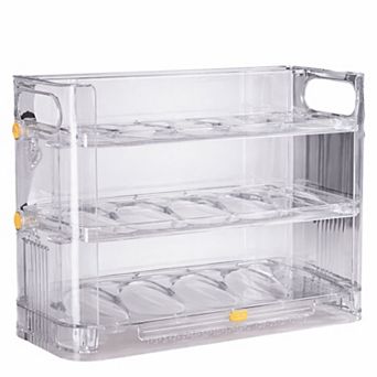 Triple Layer Refrigerator Side Door Egg Holder, Transparent