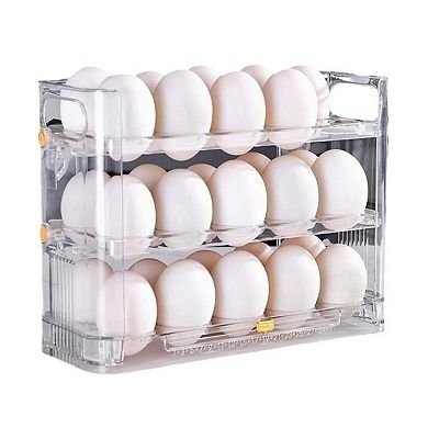 Triple Layer Refrigerator Side Door Egg Holder, Transparent
