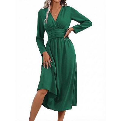 dresser for wedding guest Ever-Pretty Sequined Double V-Neck Sleeveless A-Line Midi Summer Formal Wedding Guest Dress