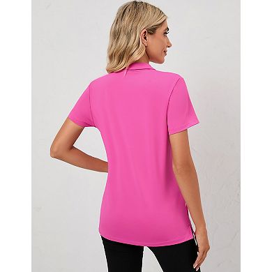 Women's Short Sleeve Polo Shirt Casual Lightweight Soft Tee Top
