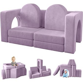 Kids Couch 10PCS,10 in 1 Multifunctional Toddler Couches for Playing, Indoor Kid Sofa