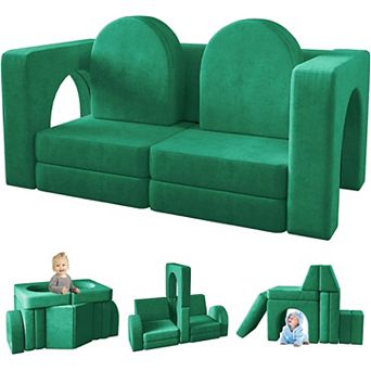 Kids Couch 10PCS,10 in 1 Multifunctional Toddler Couches for Playing, Indoor Kid Sofa