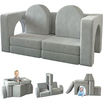Kids Couch 10PCS,10 in 1 Multifunctional Toddler Couches for Playing, Indoor Kid Sofa