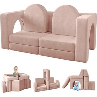 Kids Couch 10PCS,10 in 1 Multifunctional Toddler Couches for Playing, Indoor Kid Sofa