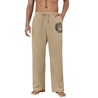 Mens Loose Fit Linen Casual Pants