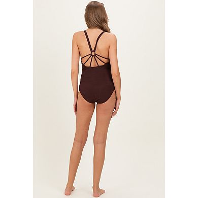 Maternity O-Ring Strappy Back Swimsuit