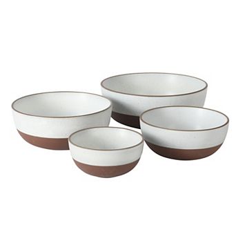 Gibson Elite William Crest 4 pc Nesting Bowl Set 5 inch 6.25 inch 7.5 inch 9 inch Stoneware