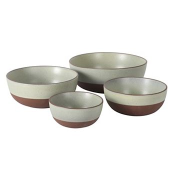 Gibson Elite William Crest 4 pc Nesting Bowl Set 5 inch 6.25 inch 7.5 inch 9 inch Stoneware