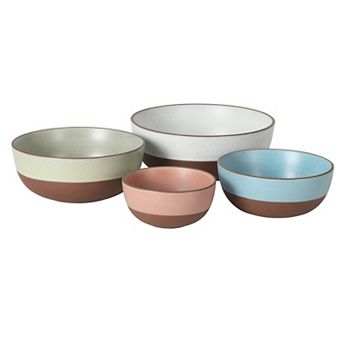 Gibson Elite William Crest 4 pc Nesting Bowl Set 5 inch 6.25 inch 7.5 inch 9 inch Stoneware