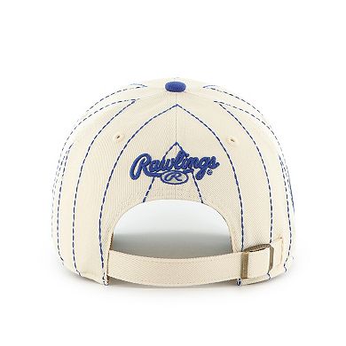 Men's '47 x Rawlings Natural/Royal Chicago Cubs Pinstripe Clean Up Adjustable Hat