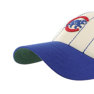 Men's '47 x Rawlings Natural/Royal Chicago Cubs Pinstripe Clean Up Adjustable Hat