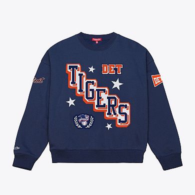 Women's Mitchell & Ness Navy Detroit Tigers Pep Rally Sweatshirt