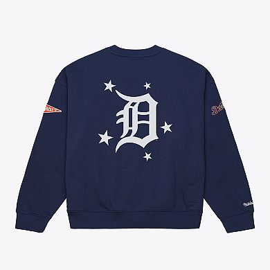 Women's Mitchell & Ness Navy Detroit Tigers Pep Rally Sweatshirt
