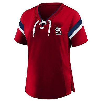 Women's Profile Red St. Louis Cardinals Lace-Up T-Shirt