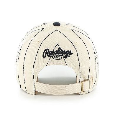 Men's '47 x Rawlings Natural/Navy Boston Red Sox Pinstripe Clean Up Adjustable Hat