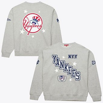 Women's Mitchell & Ness Heather Gray New York Yankees Pep Rally Sweatshirt