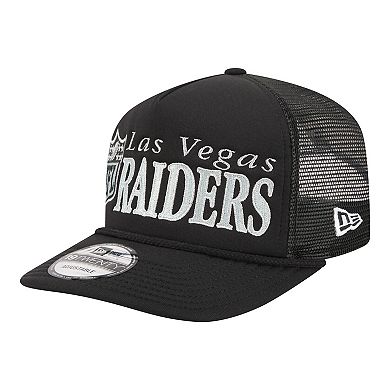 Men's New Era Black Las Vegas Raiders Throwback Foam 19TWENTY Adjustable Hat