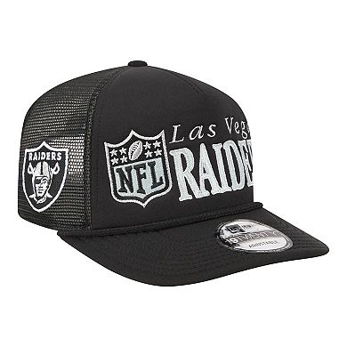 Men's New Era Black Las Vegas Raiders Throwback Foam 19TWENTY Adjustable Hat