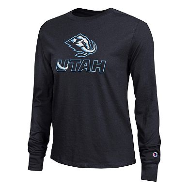 Women's Champion Black Utah Mammoth Wordmark Lockup Long Sleeve T-Shirt