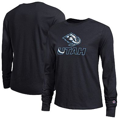 Women's Champion Black Utah Mammoth Wordmark Lockup Long Sleeve T-Shirt