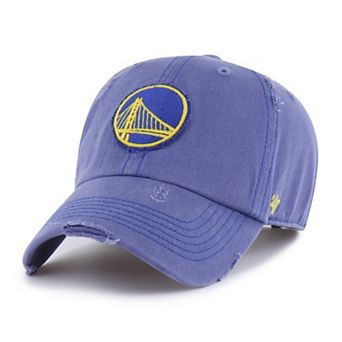 Men's '47 Royal Golden State Warriors Weathered Clean Up Adjustable Hat