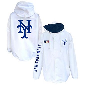 Men's Mitchell & Ness White New York Mets Big & Tall Full-Snap Hooded Jacket