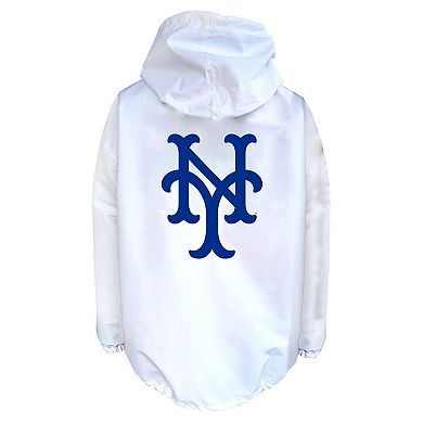 Men's Mitchell & Ness White New York Mets Big & Tall Full-Snap Hooded Jacket