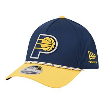 Men's New Era Navy/Gold Indiana Pacers Rope Two-Tone M-Crown A-Frame 39THIRTY Flex Hat
